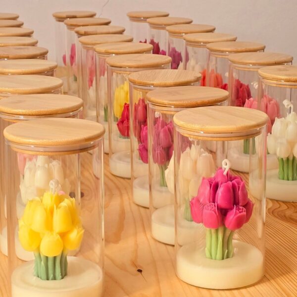 Tulip candle in jar