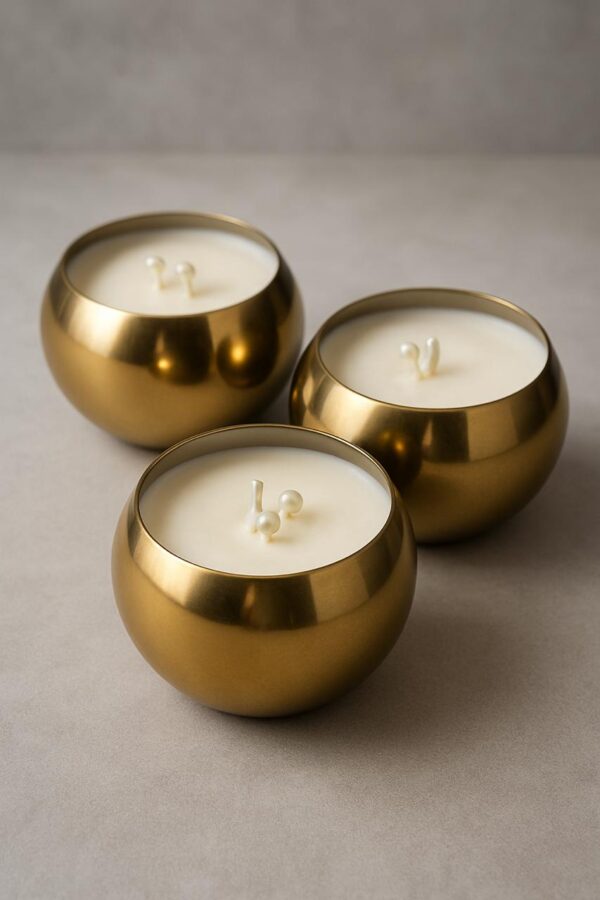 Round Metal Candle set of 3