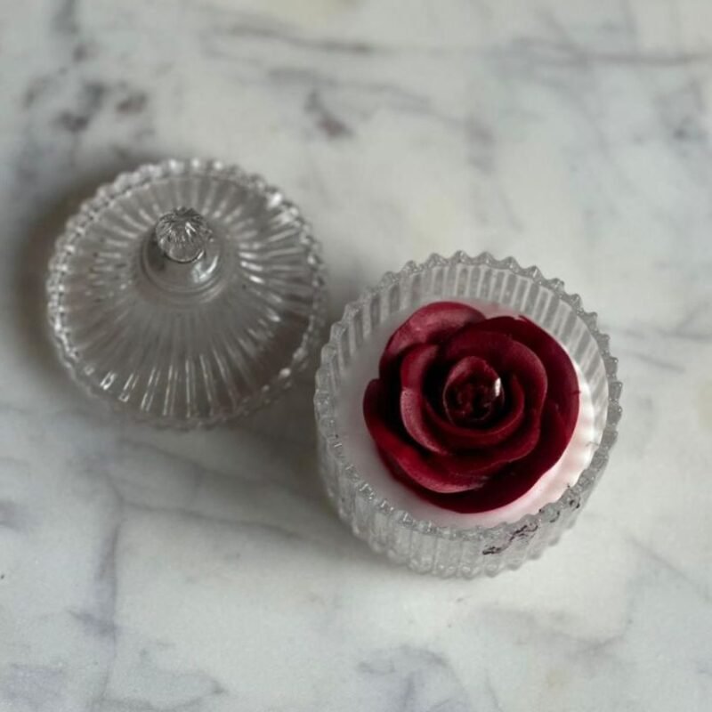 Rose in Crystal Jar Candle